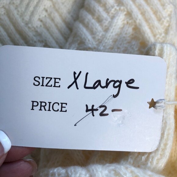 Epretty Cream Textured Knit Pullover Sweater Womens Size XL Long Sleeve Cozy NEW - Picture 8 of 9